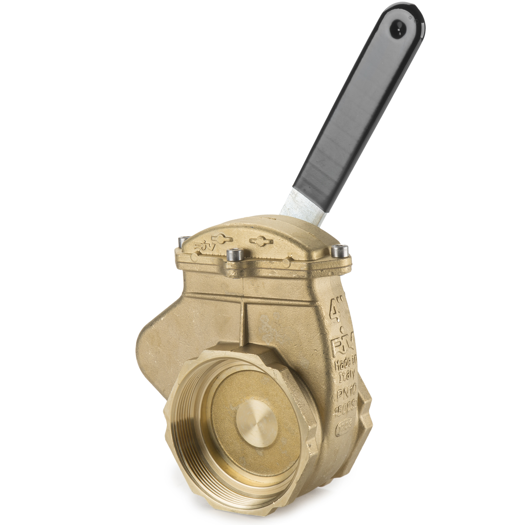 4" Brass Lever Gate Valve Quick Opening Lever Full Port