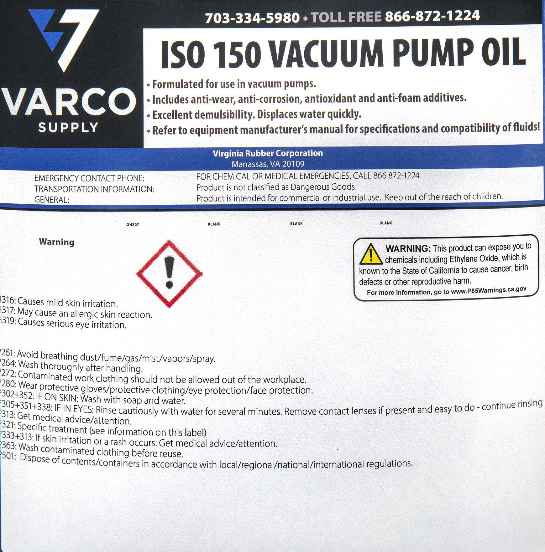 Vacuum Pump Oil 55 Gallon Drum - ISO 150