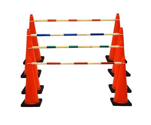 4-6' Retractable Safety Cone Bar  - Orange & White