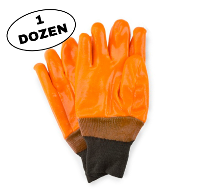PVC Coated Foam Insulated Knit Wrist Glove - Orange