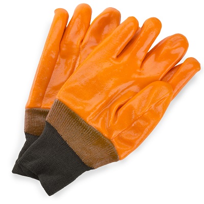 PVC Coated Foam Insulated Knit Wrist Glove - Orange