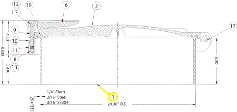 Part # 1 (See Diagram) 6 Aluminum Neck Assembly for 20 Manway