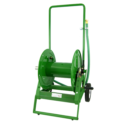 1100 Series Green Portable Hose Reel on Wheels for 125' of 5/8