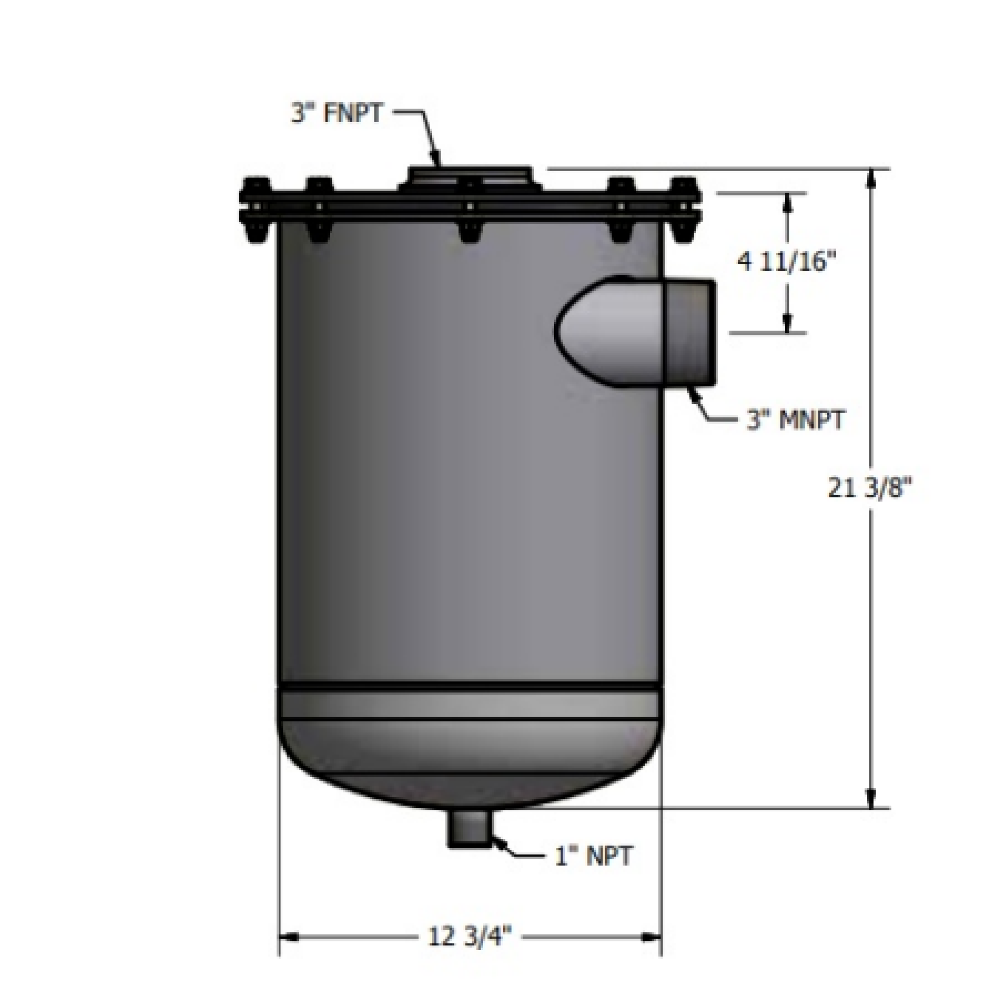 12 OIL CATCH MUFFLER W/FILTER - 4 NPT