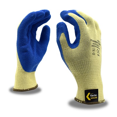 Blue Crinkle Latex Palm Kevlar Glove
