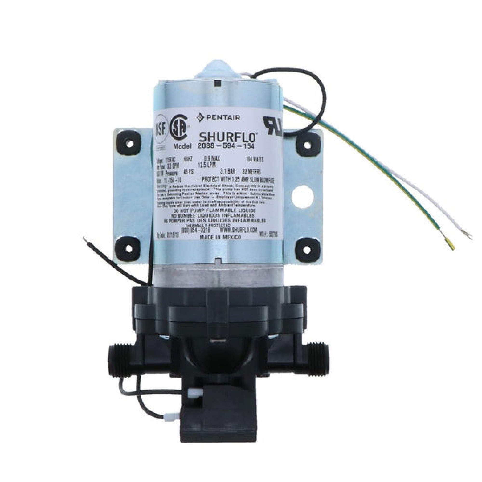 SHURflo 115 VAC, 3.3 GPM, 45 PSI; No Power Cord