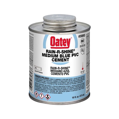 Oatey Rain-R-Shine Medium Blue PVC Cement - 16oz