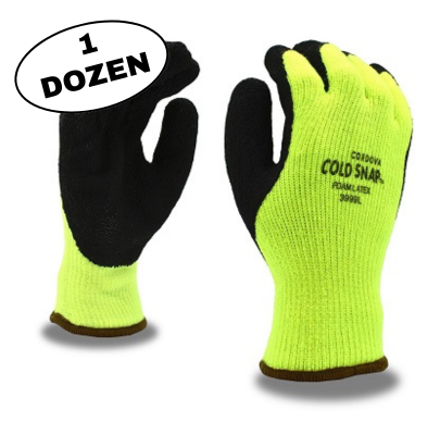 Rubber Coated Hi-Vis Terry Shell Glove - Green