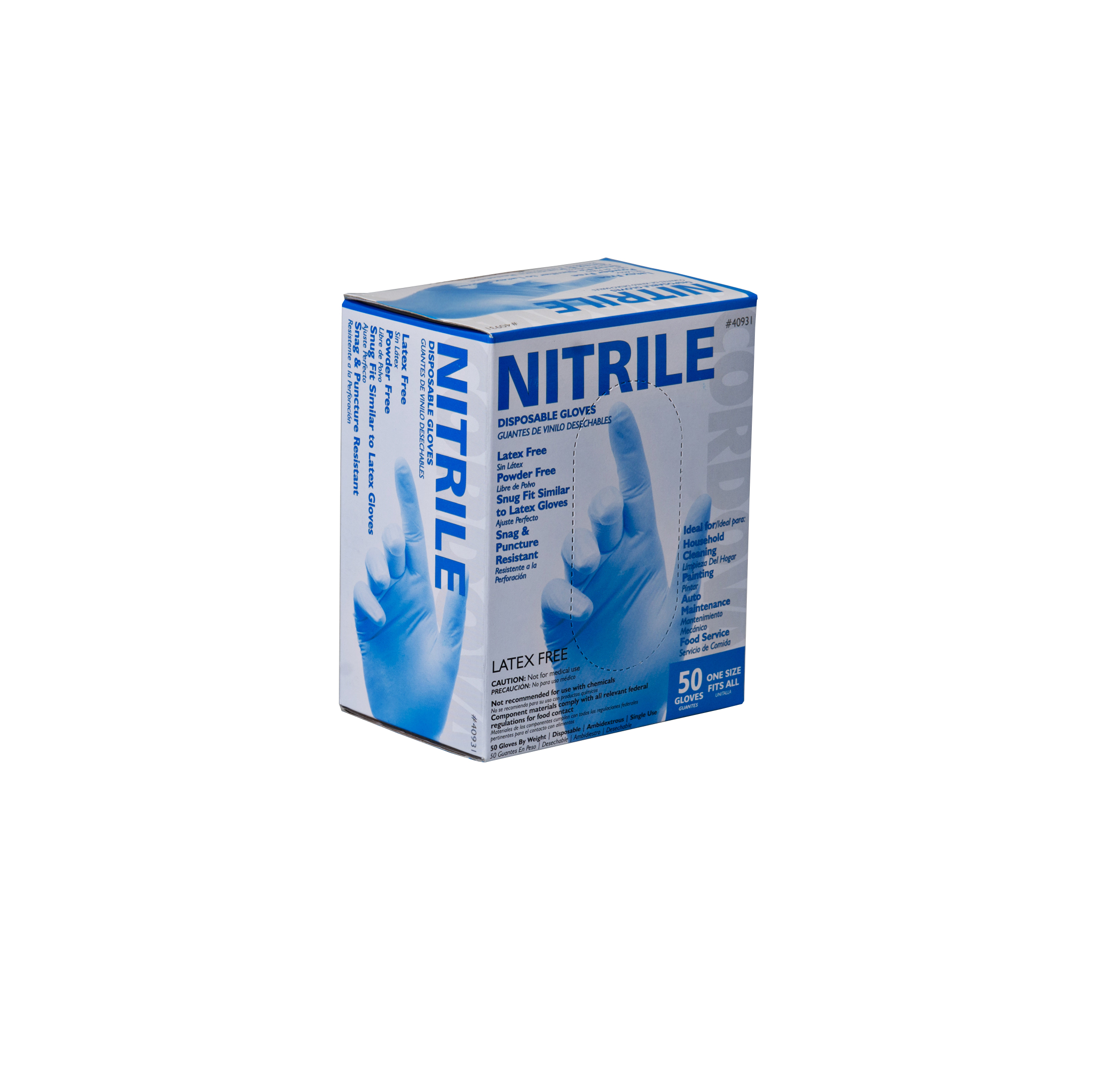 Nitrile Disposable Gloves 4mil - 50 Count *One Size Fits All*