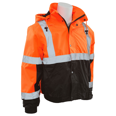 Class 3 Bomber Jacket with Storm Flap & Hood - Orange