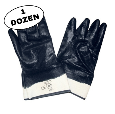 Standard Supported Nitrile with Jersey Lining & Safety Cuff Glove