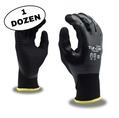 2-Ply Nitrile Coated Sandy Palm Glove - Black