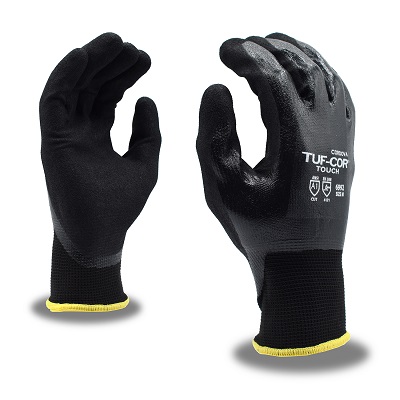 2-Ply Nitrile Coated Sandy Palm Glove - Black