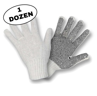 String Knit with PVC Dots Glove