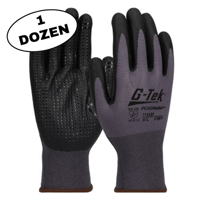 Nitrile Coated Dotted Foam Grip with Seamless Knit Nylon Glove