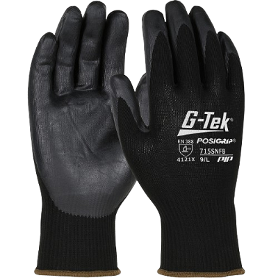 Black Foam Nylon Knit Nitrile Palm Dipped Gloves