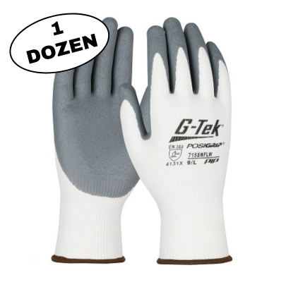 Nitrile Coated Foam Grip with Knit Wrist Glove - Gray
