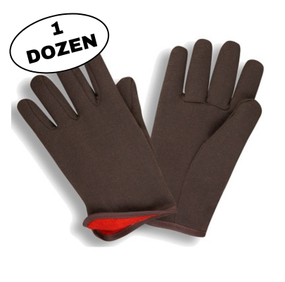 Jersey Fleece Lined Glove - Brown