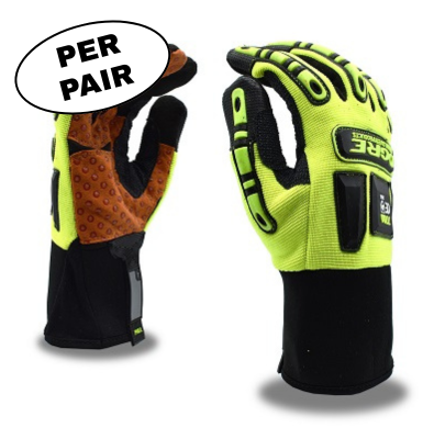 OGRE Impact Leather Dotted Palm Glove - Lime
