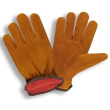 Standard Split Cowhide Gloves with Red Fleece Lining