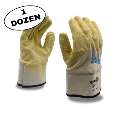 Latex Rubber Crinkle Finish with Safety Cuff Glove