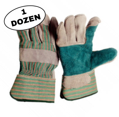 Leather Double Palm with Rubberized Safety Cuff Glove - XL