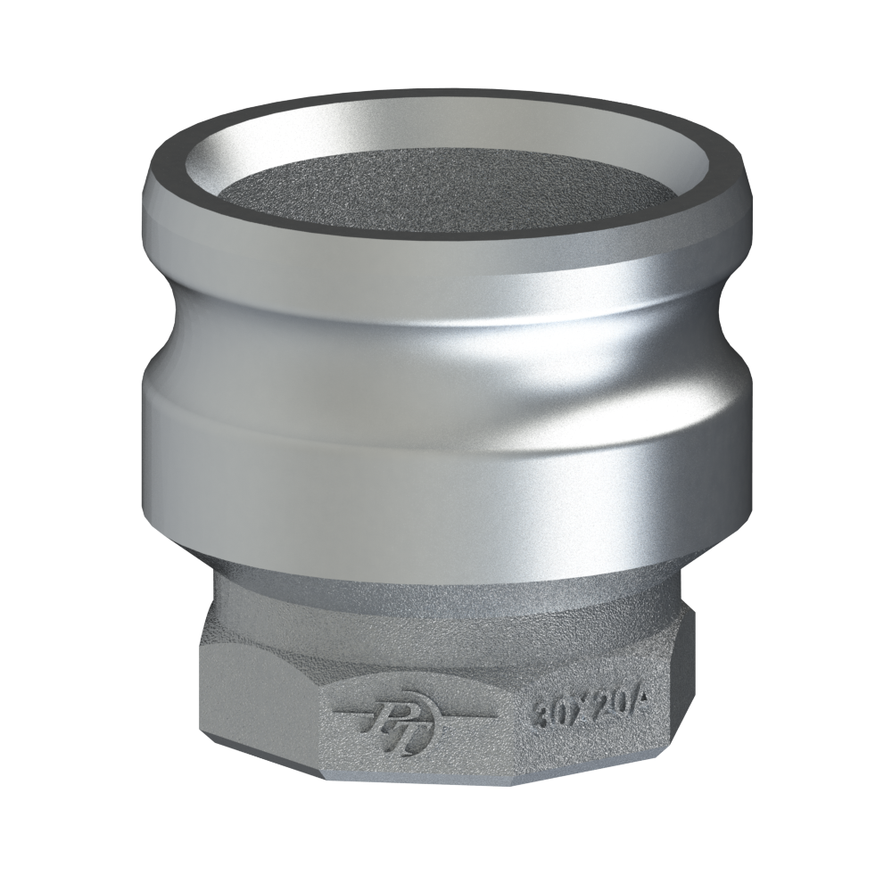 PT Coupling 70144030 Reducer Adapter, 4 in Type A x 3 in FNPT, Aluminum, Hard-Coated