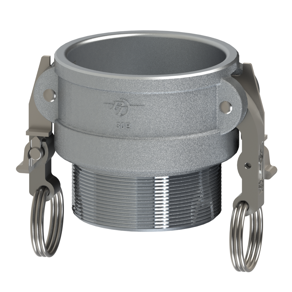 PT Coupling Sta-Lok II 2000240L2 Coupler, 4 in Type B x 4 in MNPT, Aluminum, Hard-Coated
