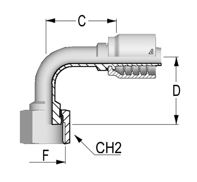 90 Degree ORFS Female Swivel Solid Bent Tube