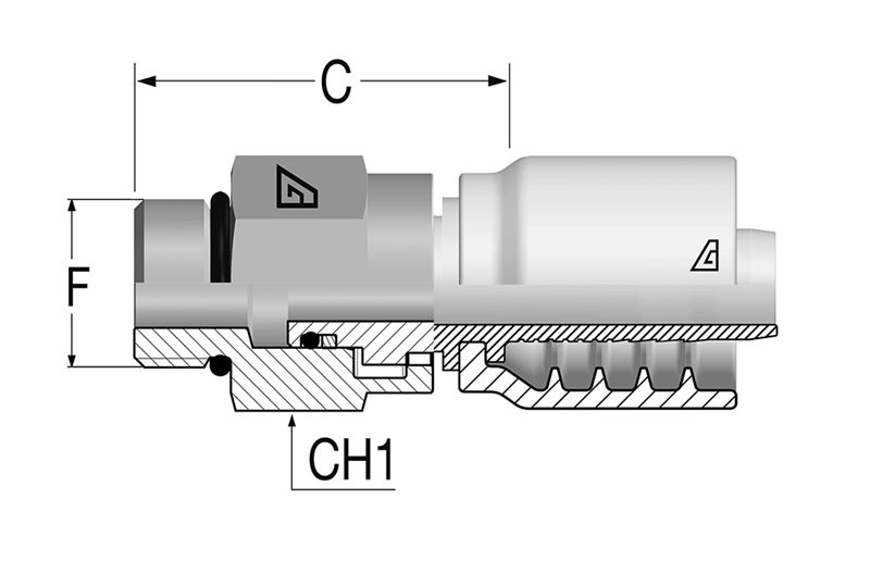 SAE Solid Male Swivel O-Ring Boss