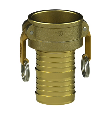 Type C Female Coupler x Hose Shank - USA Brass