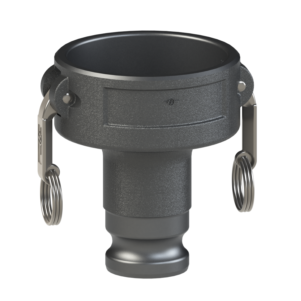 PT Coupling 70266040 Long Reducer, 6 in Coupler x 4 in Adapter, Hard-Coated Aluminum