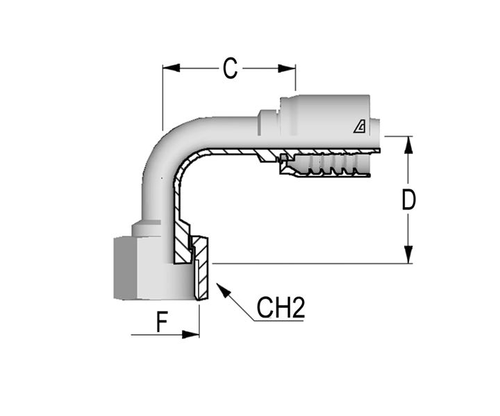 90 Degree ORFS Female Swivel Solid Bent Tube - Medium Drop