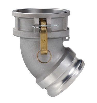 45 Degree Type DA Female Coupler x Male Adapter - Aluminum