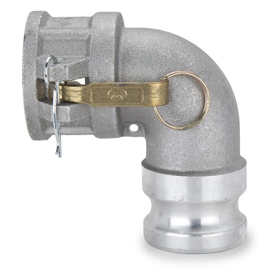 90 Degree Type DA Female Coupler x Male Adapter - Aluminum