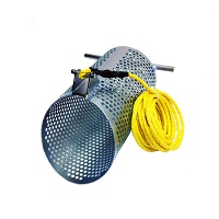 Sewer Cleaning Debris Basket, Grated - with 25' Rope