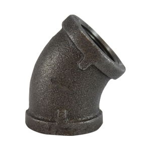 45 Degree Pipe Elbow, Malleable Black Iron