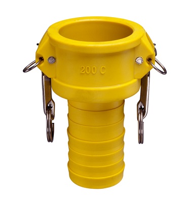 Type C Female Coupler x Hose Shank - Yellow Nylon