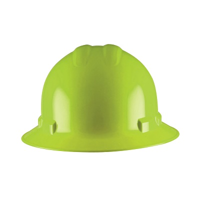 Hi-Vis Lime Ratchet Style Hard Hat with Full Brim