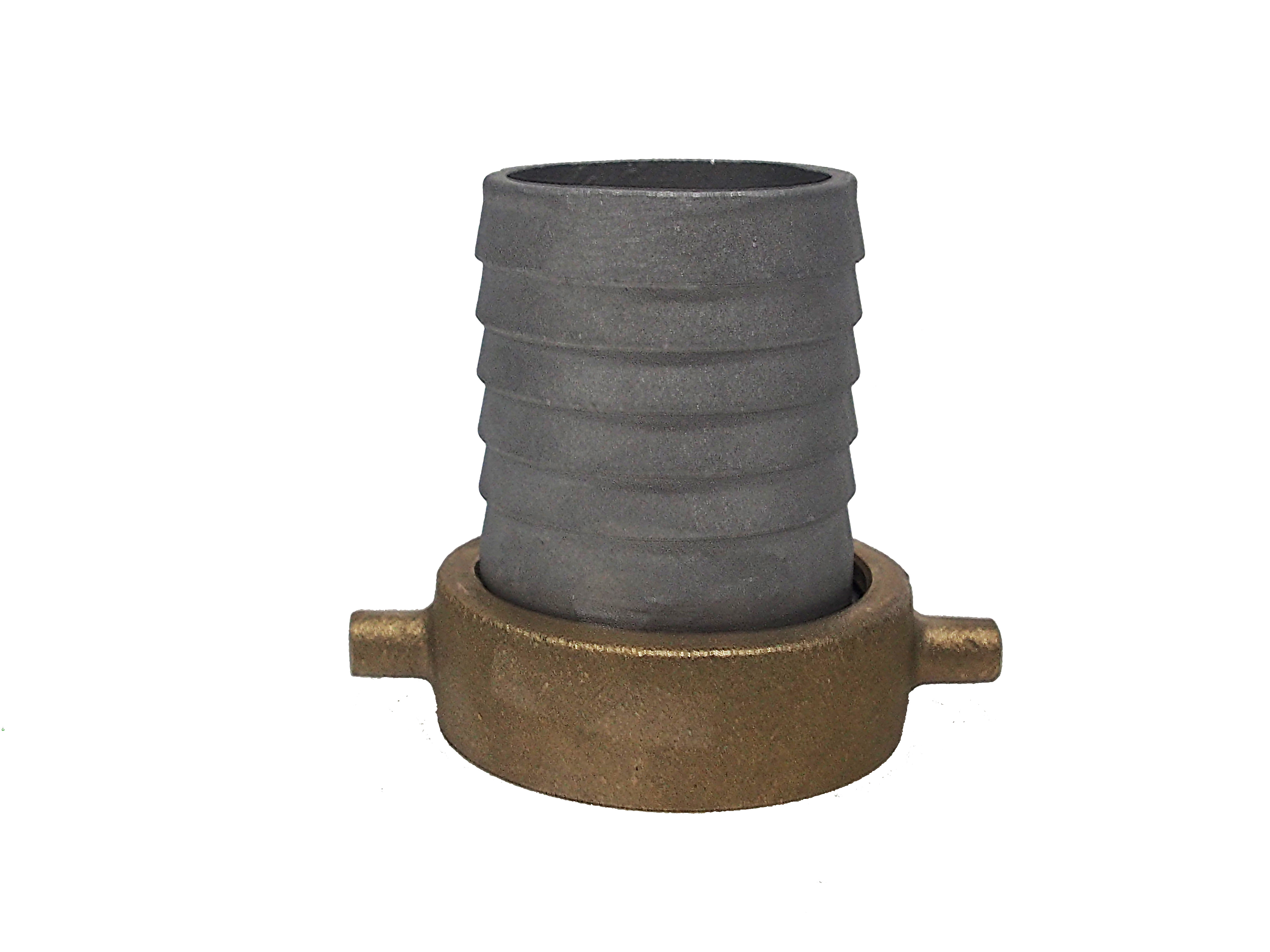 PT Coupling 90070020 Pin Lug Hose Shank with Plated Ductile Swivel Nut and Gasket, 2 in Female, Ductile Iron