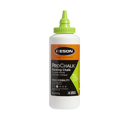 Keson 8oz. ProChalk High Visibility Marking Chalk, Glo-Lime