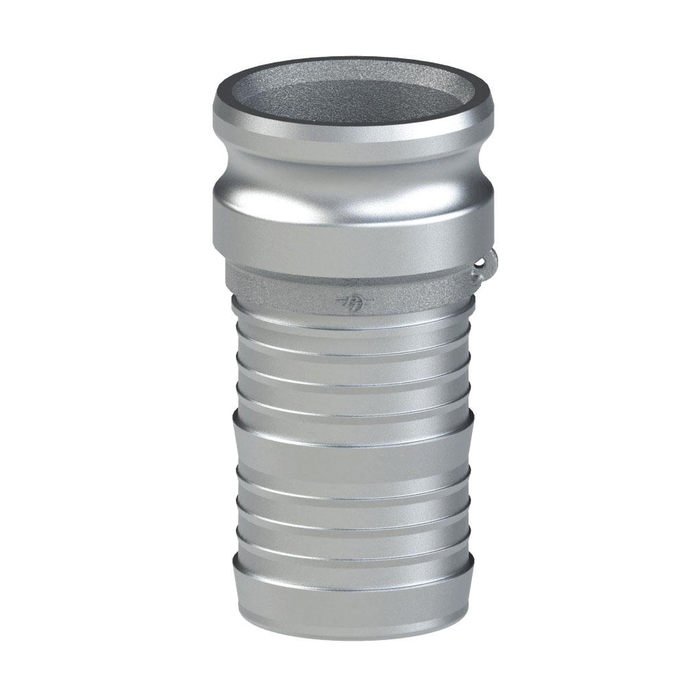 PT Coupling 10001501 Adapter, 5 in Type E x 5 in Female Mulch Hose Threaded, Aluminum