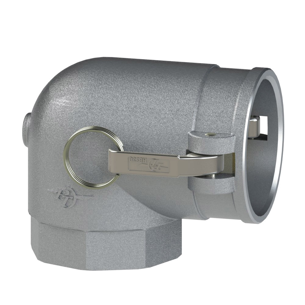 PT Coupling 1000840 90 deg Elbow, Type H, 4 in Coupler x 4 in FNPT, Aluminum