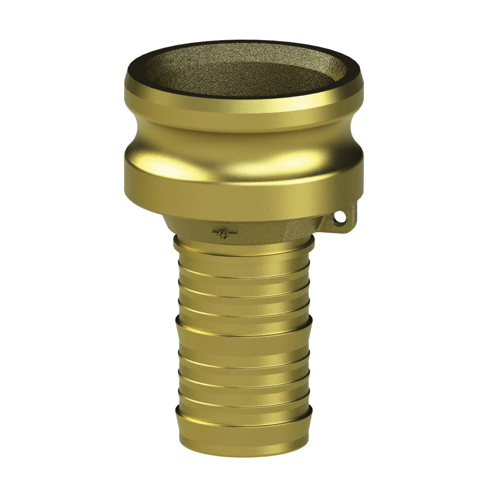 PT Coupling 62244030 Reducer Adapter, 4 in Type E x 3 in Hose Shank, Brass
