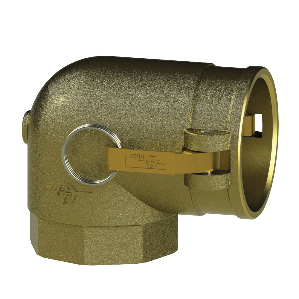 PT Coupling 1290820 90 deg Elbow, Type H, 2 in Coupler x 2 in FNPT, Brass
