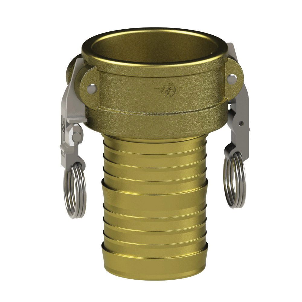 PT Coupling Sta-Lok II 1290325L2 Coupler, 2-1/2 in Type C x 2-1/2 in Hose Shank, Brass