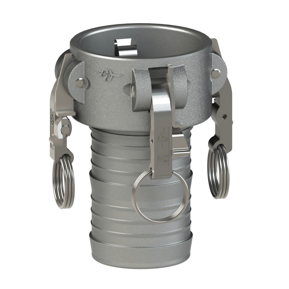 PT Coupling 1400340H Heavy-Duty Coupler, 4 in Type C x 4 in Hose Shank, Stainless Steel