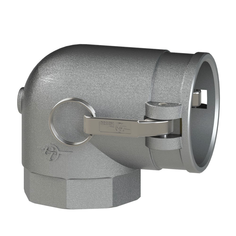 PT Coupling 1400720 90 deg G-Elbow with Stainless Steel Check Valve, 2 in Coupler x 2 in FNPT, Stainless Steel
