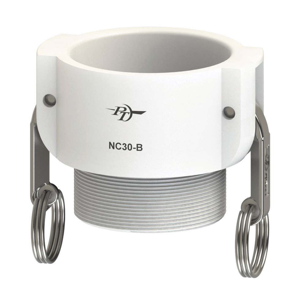PT Coupling 2770215 Coupler, 1-1/2 in Type B x 1-1/2 in MNPT, Food-Grade Polypropylene