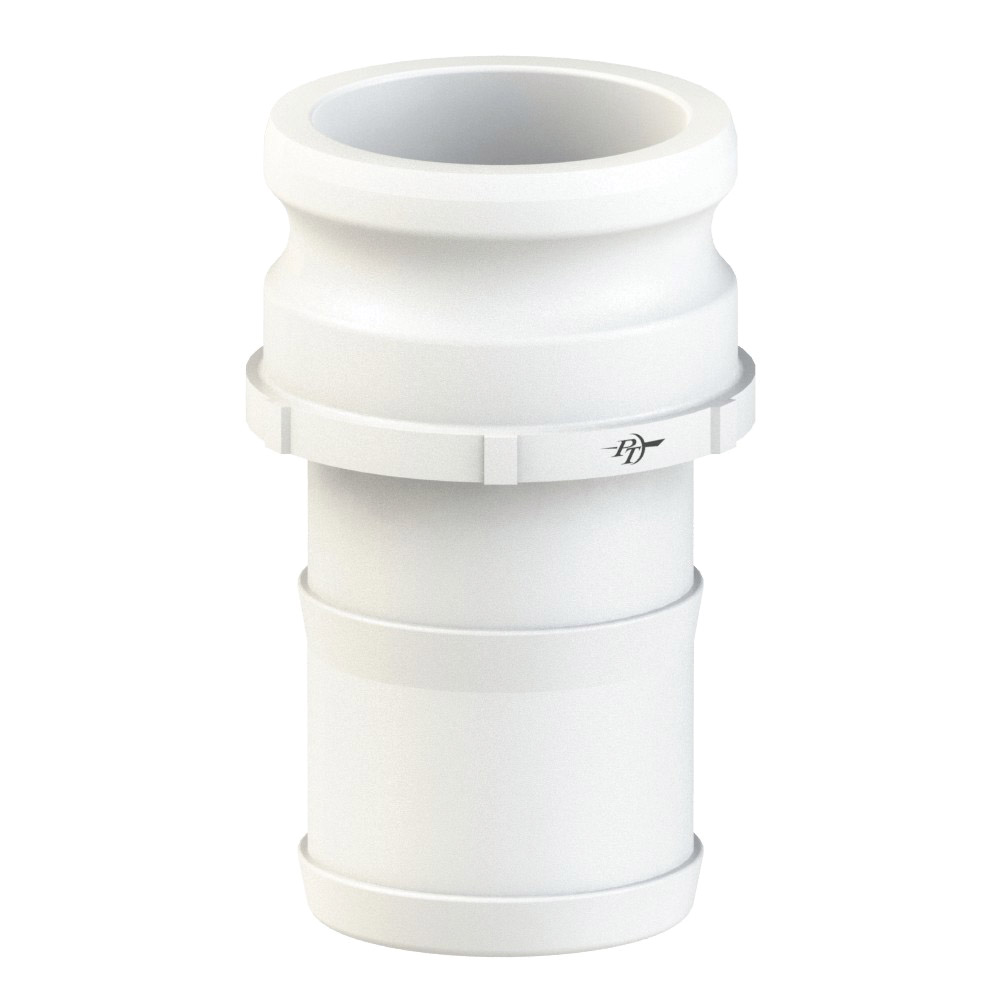 PT Coupling 2770515 Adapter, 1-1/2 in Type E x 1-1/2 in Hose Shank, Food-Grade Polypropylene